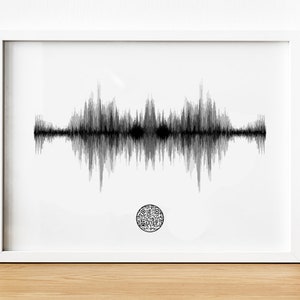 Personalized Sound Wave Photo Print, PLAYABLE QR CODE, her gift, Anniversary Gift, homecoming gift, father's day, summer gift, minimalist