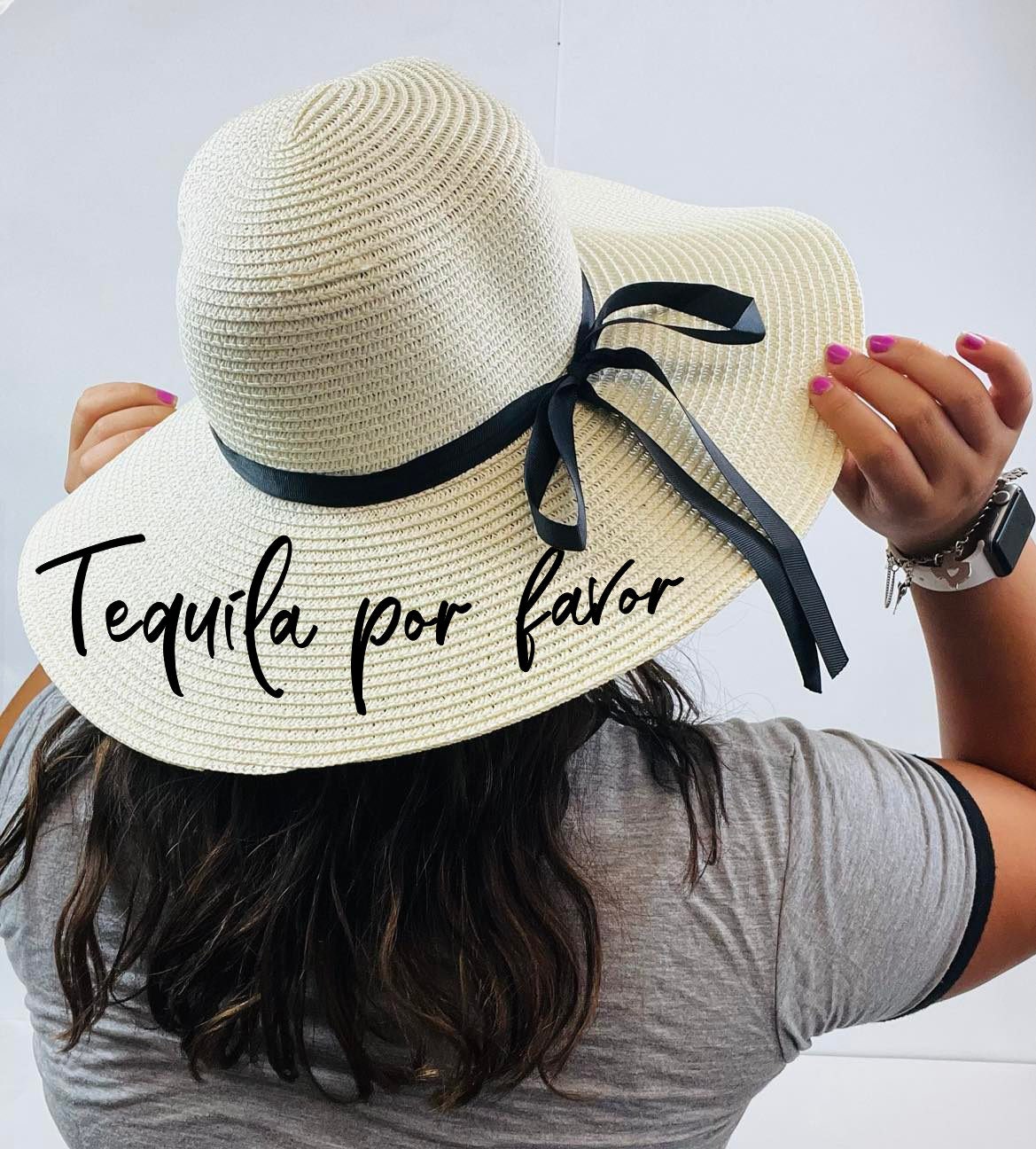 Personalized Floppy Straw Hat: Bridal Party Gift, Honeymoon  display picture 1