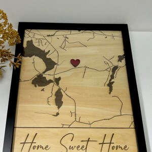 City Map,Laser Cut Map, wood map, Our Home,where the heart is, custom map gift, laser engraved gifts, engraved map,Anniversary gift,map gift image 5