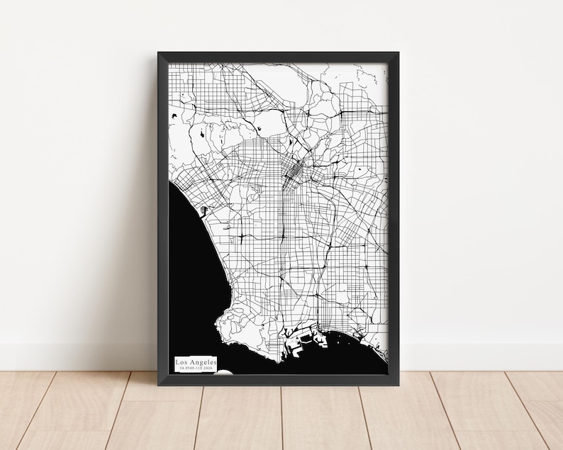 City Map Frame Custom Map Print, Digital Download Custom City Map, Valentines Day Gift ...