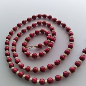 Wooden Bead “Cranberry” Garland