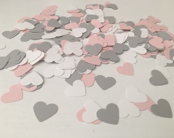 Pink/White/Grey Heart Confetti
