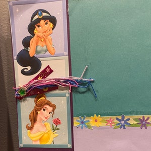 Disney Princess - Cinderella, Belle, Sleeping Beauty, Snow White - Ariel, Jasmine   Premade 12x12 Page Layout - TWO PAGE LAYOUT