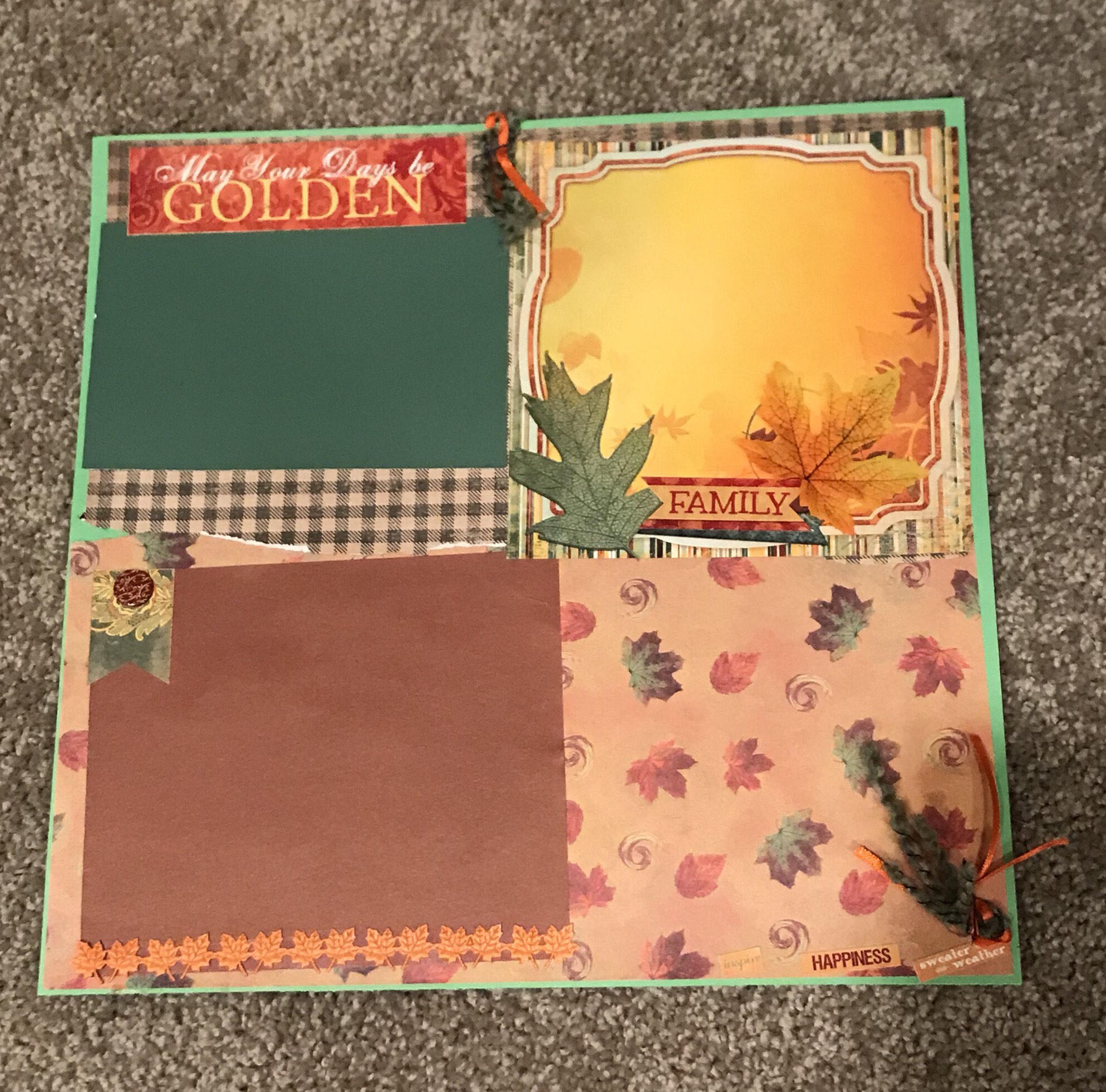 Fall Leaves / Fall Color Premade 12x12 Page Layout TWO PAGE LAYOUT - Etsy