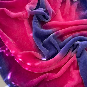 Pink & Purple Velvet Panel | hand-dyed velvet | ombré velvet | nuno felting | hand-dyed fabric for sewing projects