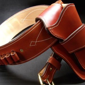 Western Cowboy Holster and Cartridge belt for single action revolver