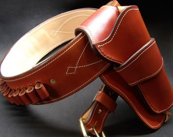 Western Cowboy Holster mit Patronengürtel für Single Action Revolver