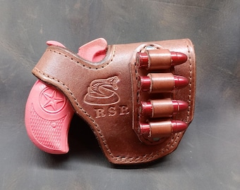 Bond Arms Derringer Lederholster: Cross Draw, Daumenbruch mit Patronenschlaufen - USA Made