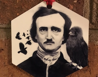 Edgar Allan Poe Halloween / Christmas / Anytime Aluminum Ornament