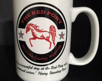 The Red Pony Ceramic 15oz Mug Inspired by the Longmire Television Show