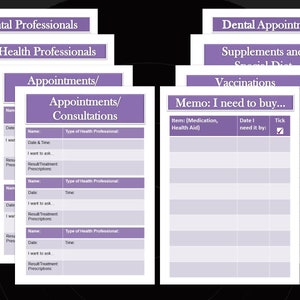 Printable Medical Planner TRACK, ORGANISE, PLAN all your health care needs from Chronic Illness to wellness. image 5