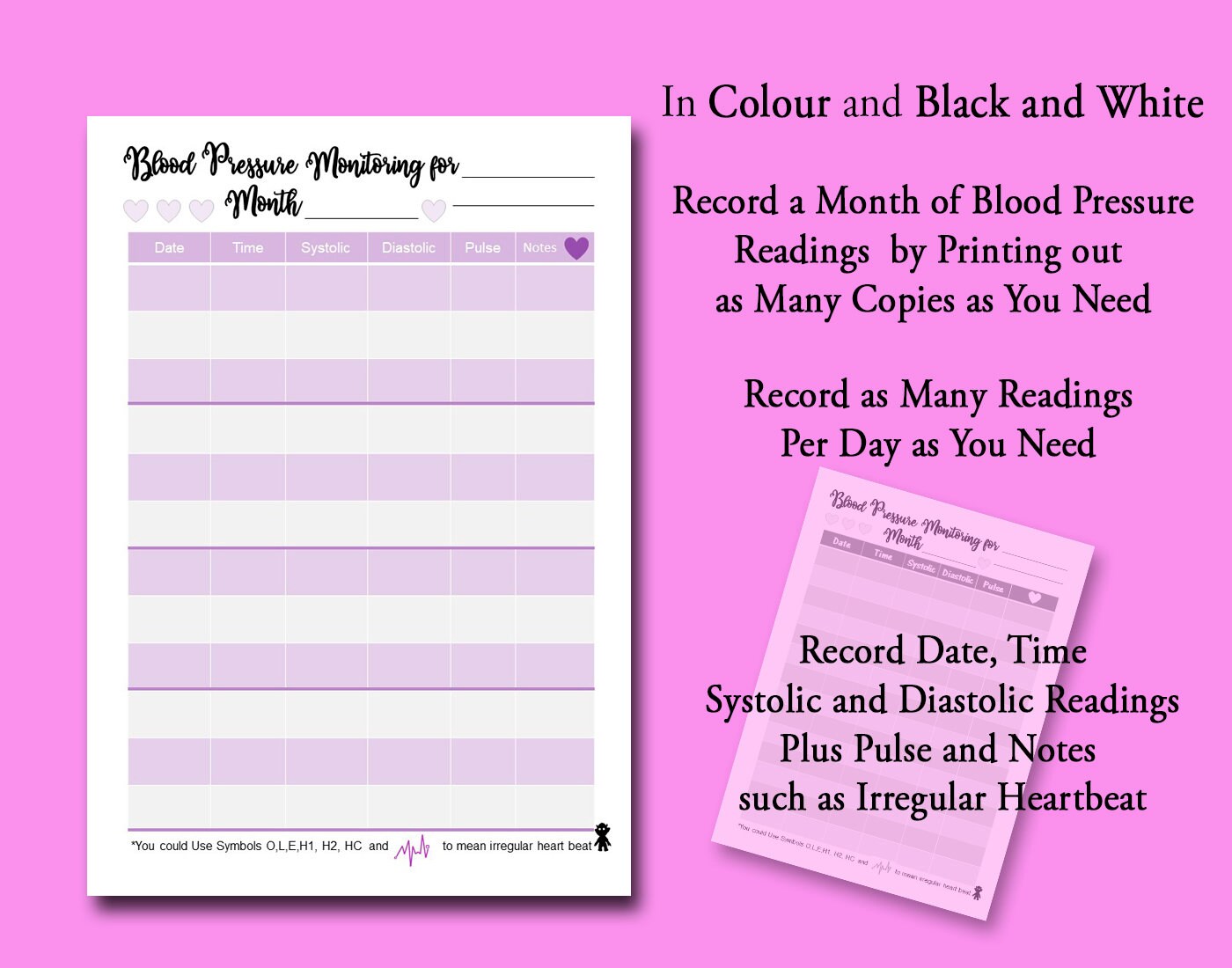 BLOOD PRESSURE LOG Blood Pressure Charts Instant Download Pdfs Printable Planner Pages A4 A5 BLOOD PRESSURE LOG Blood Pressure Charts Instant Download Pdfs Printable Planner Pages A4 A5