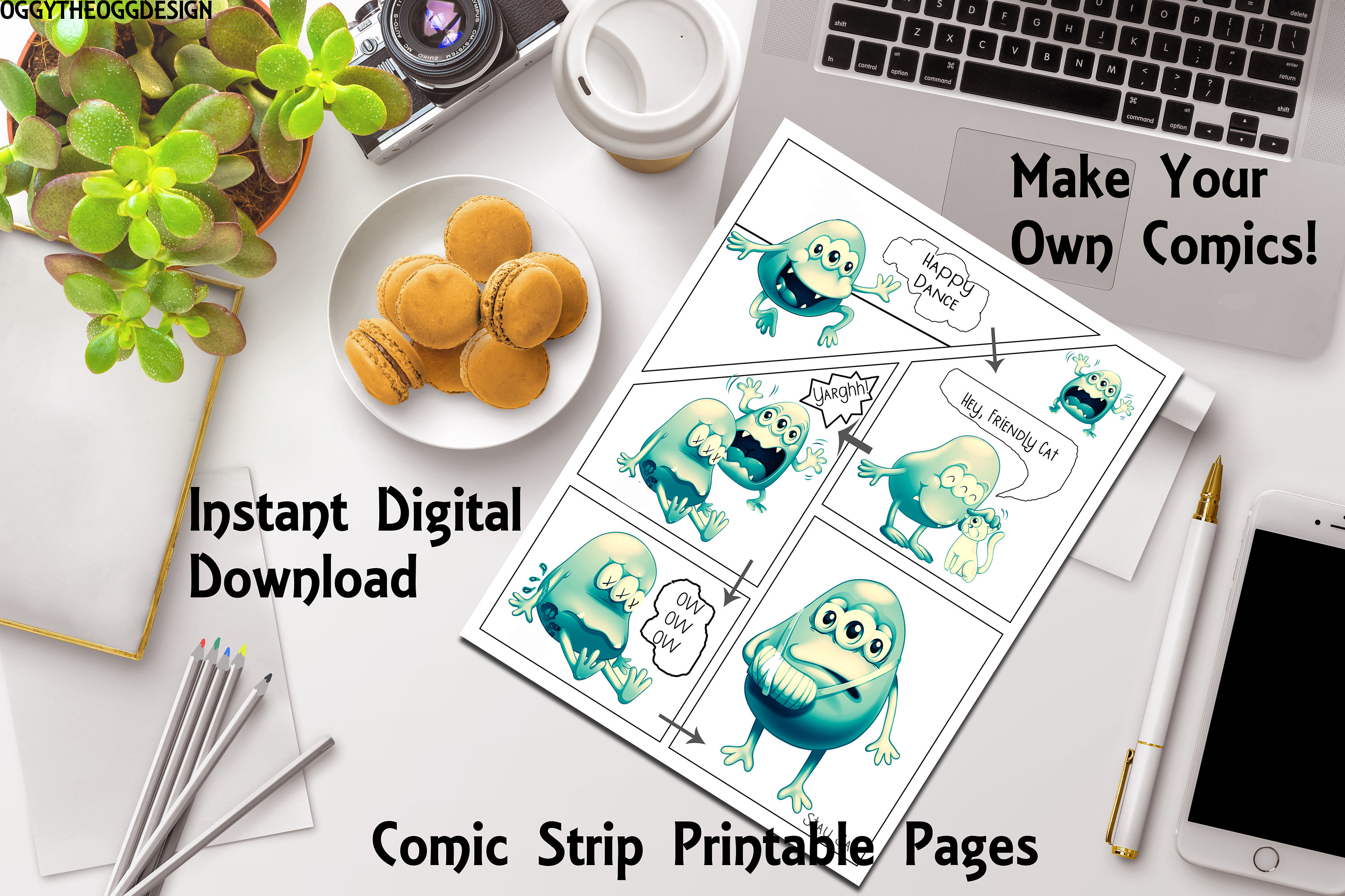 Comic Strip Printable Pages Instant Download For Artistic Etsy