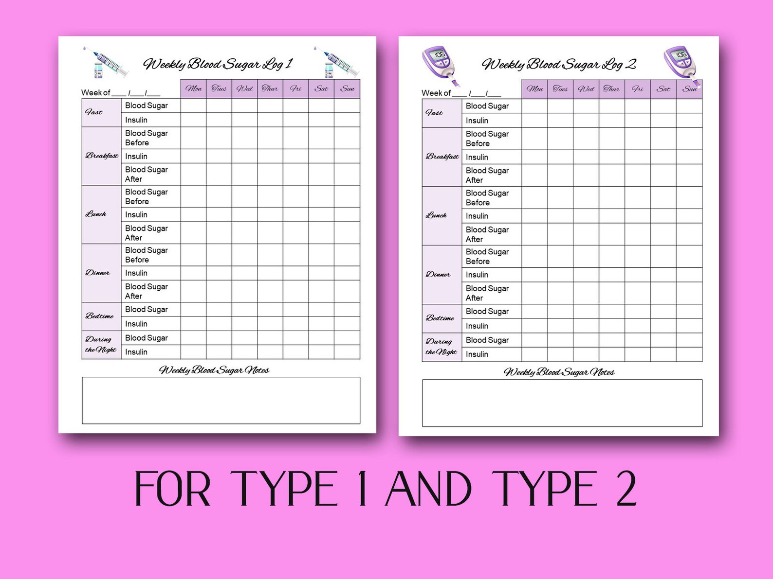 Printable DIABETES Planner Track Type 1 Type 2 Diabetes Etsy Italia