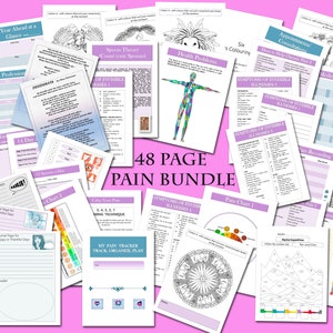 CHRONIC PAIN Bundle - Instant Download Printable PLANNER. Record and Journal Pain, Anxiety, Invisible Illness, Fibromyalgia, Spoonies & More