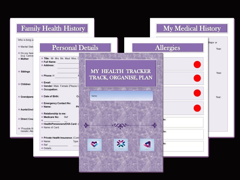 Printable Medical Planner TRACK, ORGANISE, PLAN all your health care needs from Chronic Illness to wellness. image 3