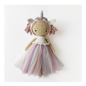 Cécile the Unicorn Girl PDF amigurumi crochet doll PATTERN ONLY  in English, Deutsch, Francais, Español, Nederlands