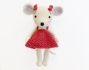 Millie die Maus Amigurumi Häkelpuppe PDF ANLEITUNG in Englisch, Deutsch, Français, Español