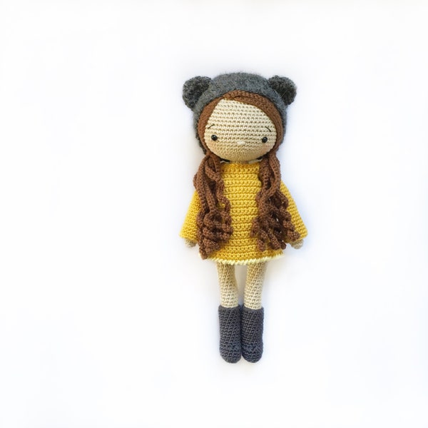 Autumn the Bear Girl PDF amigurumi crochet doll PATTERN ONLY  in English, Deutsch, Español, Français, Nederlands