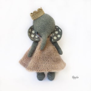 Lily the Elephant Princess Amigurumi crochet PATTERN ONLY handmade elephant PDF in Englisch, Español