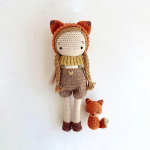 Florence the Fox girl DIGITAL crochet amigurumi PATTERN in English