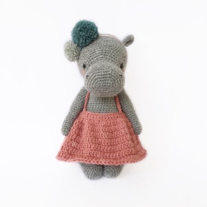 Ruby the Hippo Amigurumi crochet PATTERN ONLY handmade hippo PDF in English, Español, Français