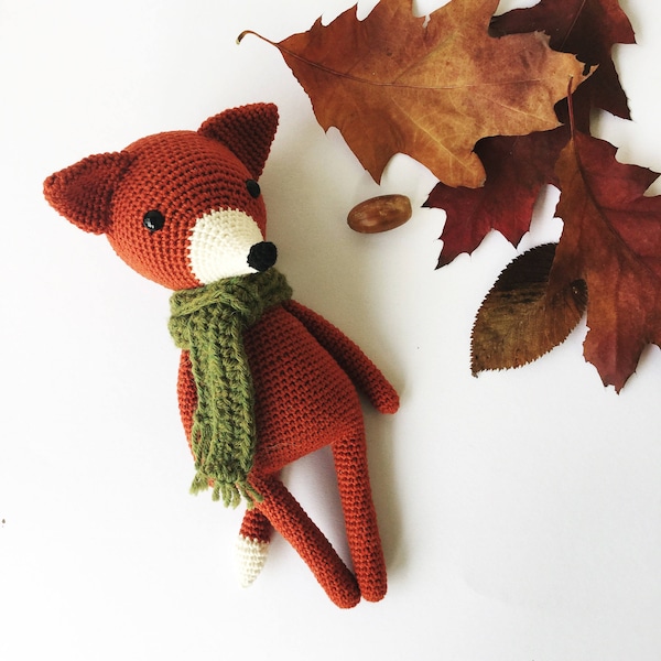 Finnley der Fuchs Amigurumi Häkelanleitung PDF ANLEITUNG auf ENGLISCH