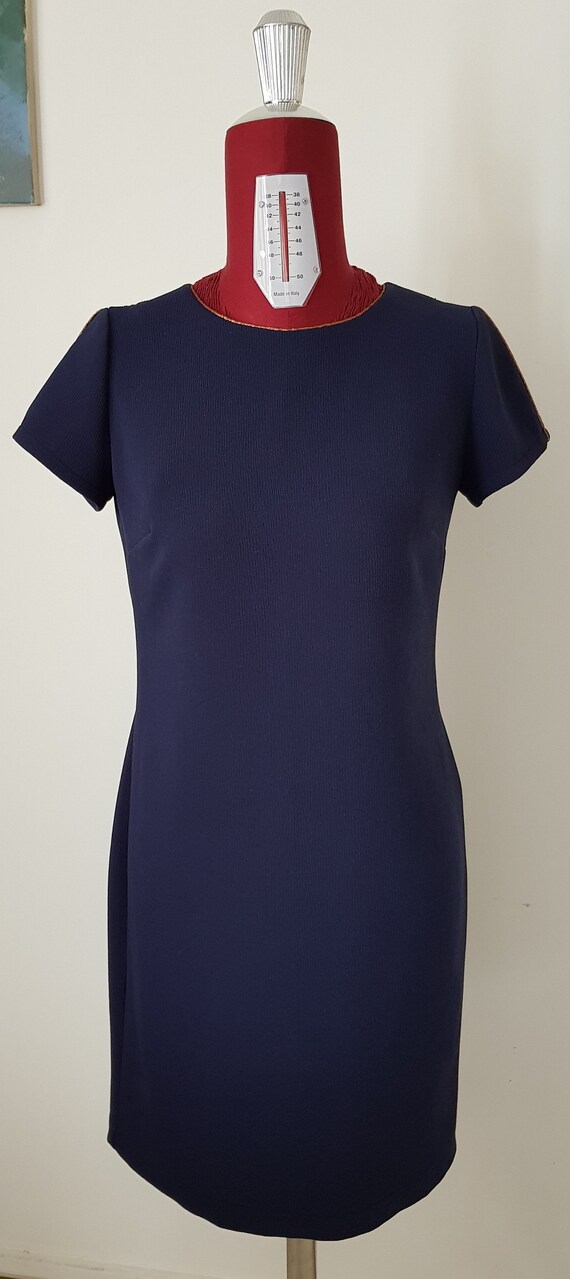 navy crepe dress