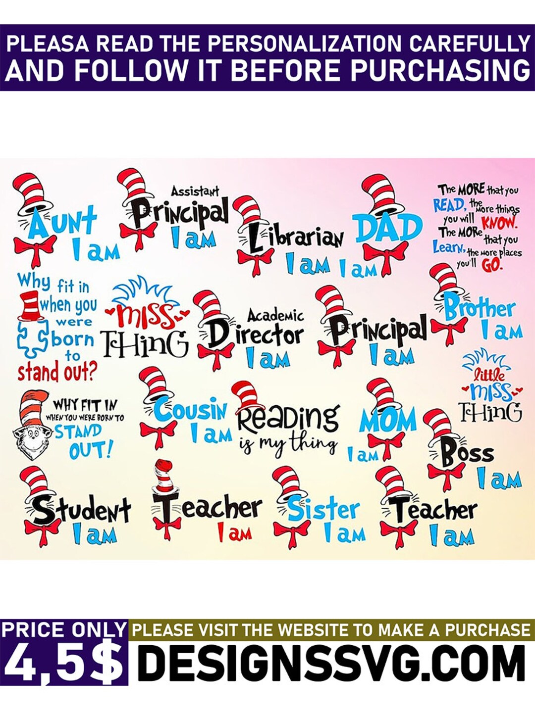 500 Files Dr Seuss Svg Bundle Layered Item, Dr. Seuss Quotes Cat in the ...