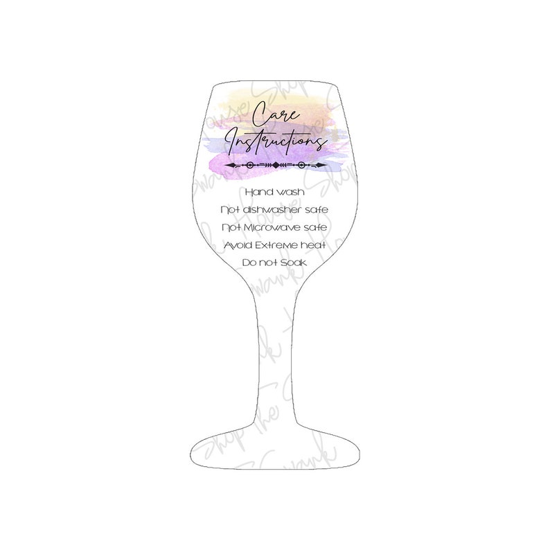 Wine Glass Wash Instructions, Care Card Instructions, Print 'n Cut JPG ...