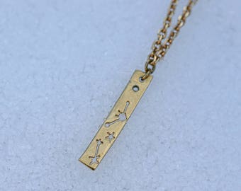 Necklace "starry night" fine gold plated brass