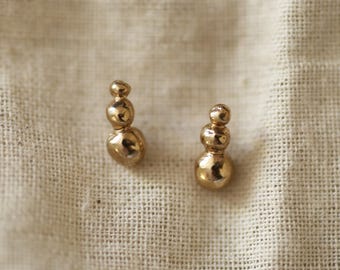 "Cairn" brass gilded with fine gold earrings