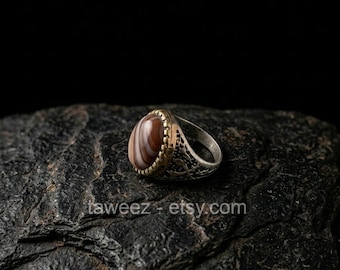 Ring 'Eye of the Hamada' with Suleimani Agate