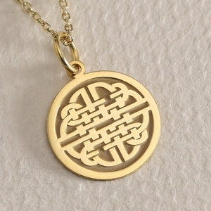 Gold Solid 14K Real Gold Dara Knot Necklace, Pesronalized Dara Knot Pendant, Celtic Symbol, Dara Knot Jewelry, Gold Celtic Dara Knot Pendant