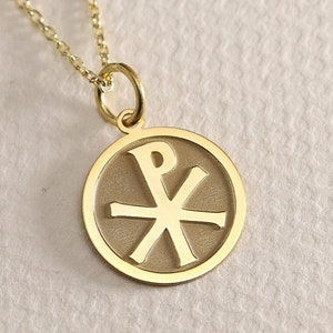 Gold Solid 14K Real Gold Cross Necklace , Christian Cross Gold Pendant , Religious Charm ,Greek Orthodox Jewelry ,ICXC NIKA Coin Pendant