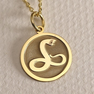 14k Solid Gold Snake Necklace, Pendant 14K Solid Gold, Serpent Necklace, Animal Jewelry, Gift For Her, Birthday Gift.