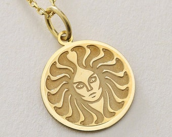 Gold Solid 14K echte Medusa Halskette, griechische Mythologie Schmuck, Medusa Mythologie Anhänger, altgriechischer Charme, Goldschlangenhalskette