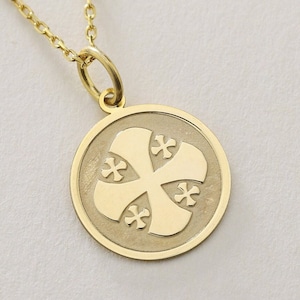 Collar de cruz celta de oro sólido de 14 quilates de oro real, colgante de cruz celta personalizado, collar de cruz de nudos de la trinidad, joyería irlandesa