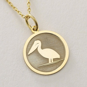 Gold Solid 14K Real Gold Pelican Necklace, Dainty Necklace, Solid Gold 14k Necklace, Pelican Necklace, Animal Necklace, Necklace For Women
