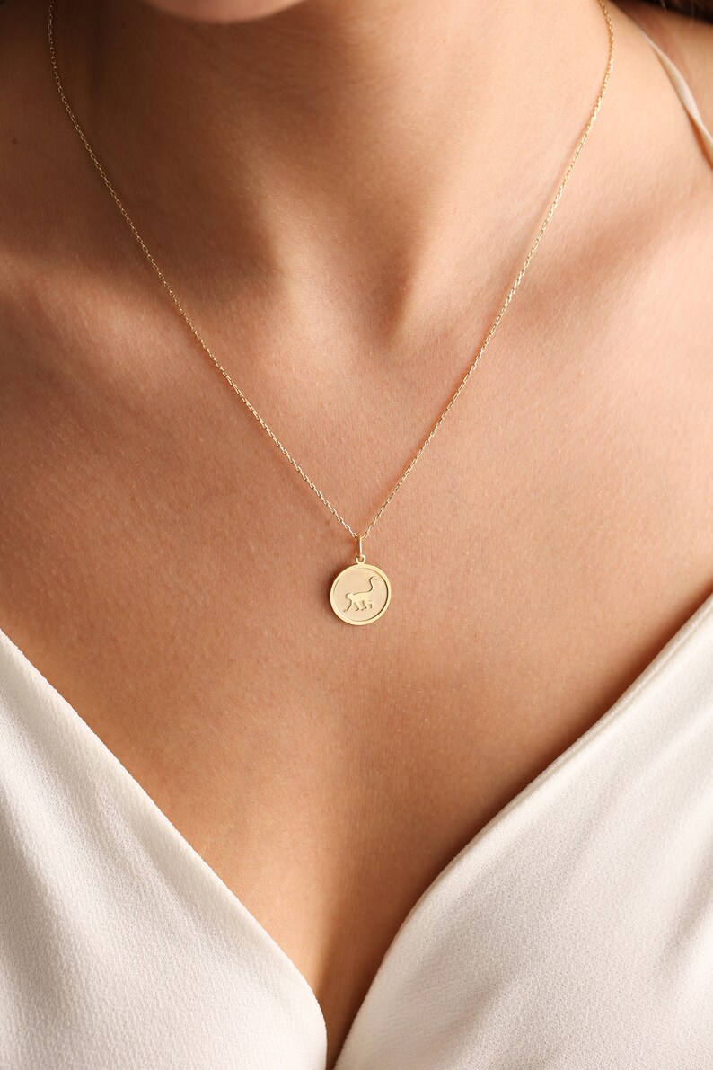 Gold Solid 14K Real Monkey Necklace, Personalized Monkey Pendant ...