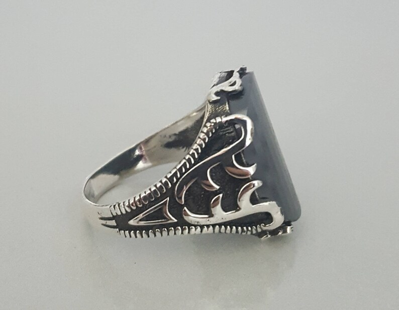 925K Sterling Silver Black Onyx Men/'s Ring