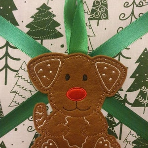 Gingerbread Dog Decoration (Plain / Personalised)