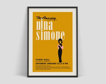 1963 Nina Simone Philadelphia Town Hall Concert Poster Wall Art