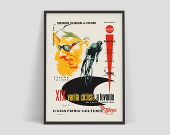 Vintage 1951 Vuelta Cataluna Spanish Cycle Race Poster Print A3//A4