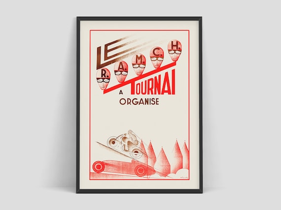 18x24 Belgian Grand Prix 1950s Formula 1 Vintage Style Auto Racing Poster