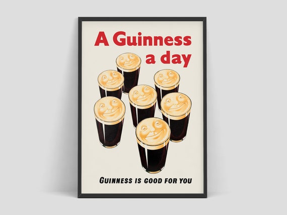 1930s “Opening Time is Guinness Time” Vintage Style Bar Poster 18x24