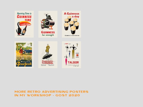1930s “Opening Time is Guinness Time” Vintage Style Bar Poster 18x24