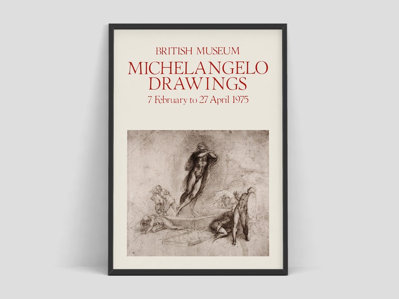 Michelangelo Exhibition poster for British Museum London Etsy