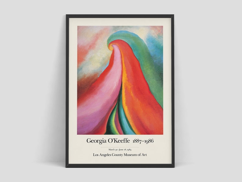 O'Keeffe Exhibition poster for Los Angeles Etsy