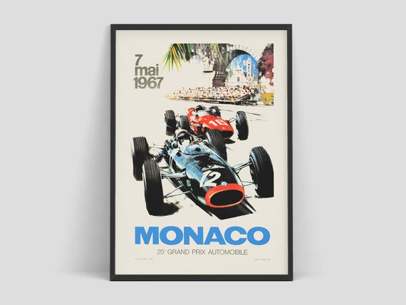 1982 Monaco Grand Prix Motor Racing Poster A3//A4 Print